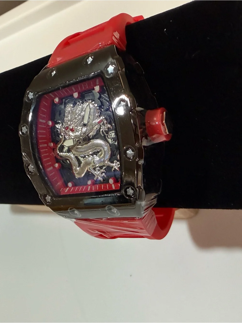 Red Dragon Skeleton Dial Sports Watch - Unbranded